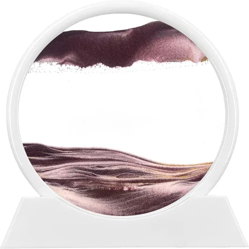 Miniatura 9 de rysnwsu Imagen artística de arena en movimiento redonda de vidrio 3D de mar profundo, paisaje de arena en movimiento, regalo de arena que fluye