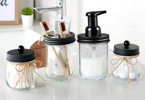 Miniatura 4 de SheeChung Accesorios de baño, soporte para cepillo de dientes, dispensador de jabón espumoso, decoración de baño, juego de accesorios de baño, Set