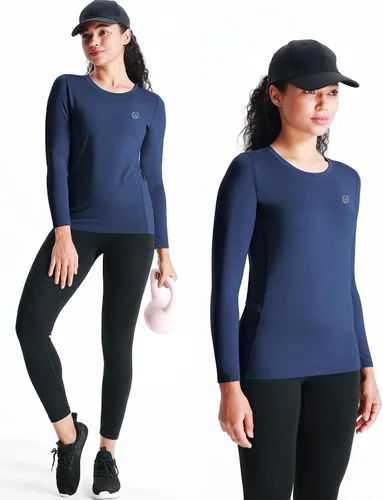 Miniatura 68 de NELEUS - Camisa deportiva de compresión atlética, de manga larga, para mujer, dry fit, paquete de 3