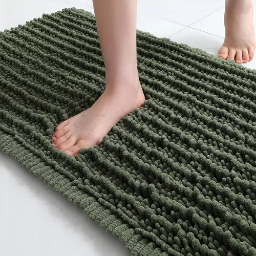 Miniatura 10 de FLOLEOPA Alfombras de Baño de Microfibra de Felpa Suave, Alfombras de Baño Absorbentes Antideslizantes Lavables a Máquina, Tapetes de Baño para Beige
