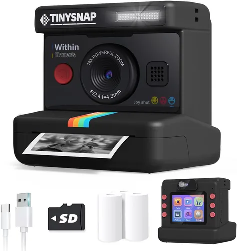Cámara de impresión instantánea para niños, cámaras para niños con lente dual y pantalla de 2.4 pulgadas, regalos de Navidad y cumpleaños para niñas