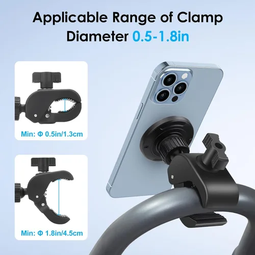Miniatura 2 de EEEKit Soporte de teléfono para bicicleta de ejercicio, soporte magnético para teléfono para iPhone Magsafe y todos los teléfonos inteligentes