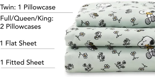 Miniatura 7 de Berkshire Blanket Peanuts® - Juego de sábanas para niños, tamaño individual, 3 piezas, lindo personaje Snoopy impreso, sábanas de microfibra suave