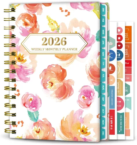 Ymumuda Agenda 2026, agenda diaria semanal y mensual, enero de 2026 a diciembre de 2026, 8.4" x 6.3" pulgadas, libro planificador calendario 2026