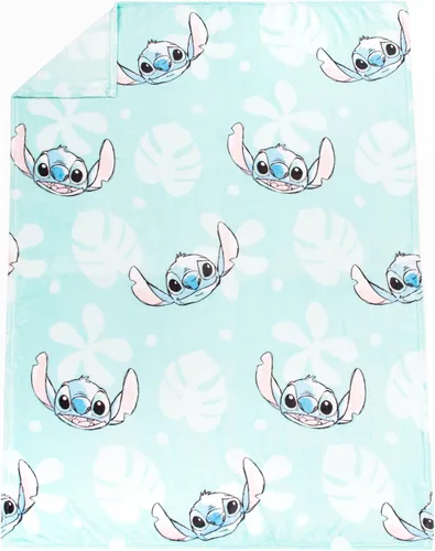 Miniatura 4 de Jay Franco Disney Lilo & Stitch Manta Decorativa con Caja de Regalo - Ropa de Cama de Forro Polar Floral Súper Suave Edición Especial para Niños