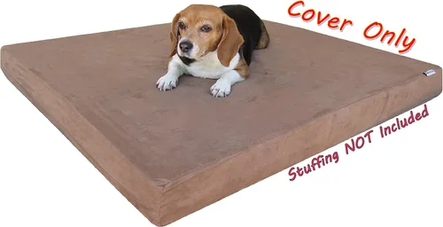 Miniatura 4 de Dogbed4less Funda externa para cama para mascotas con forro de cremallera para perros medianos y grandes, 37 x 27 x 4 pulgadas, color marrón, solo