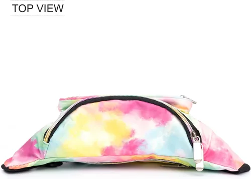Miniatura 5 de Rianbow holográfico de color degradado para mujer, gran cangurera para juegos, conciertos, rave, festivales, viajes, Color degradado colorido