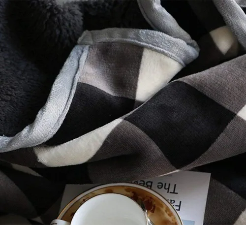 Miniatura 6 de UKELER Buffalo Check Manta Sherpa Throw de 80'' x 60'' - Manta de Franela de Felpa Suave Throws para Cama/Sofá/Sillón/Oficina/Campamento