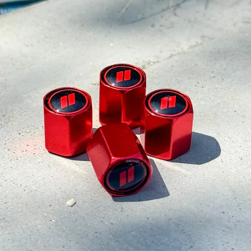 Miniatura 2 de TACTILIAN Tapones de vástago de válvula de neumático rojos para válvula de neumático Dodge, paquete de 4 Tapones de válvula de neumático
