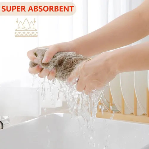 Miniatura 211 de Homaxy Trapos de cocina de 100% algodón, tejido de punto gofre, ultrasuaves, absorbentes y de secado rápido, 12 x 12 pulgadas, paquete de 6, blanco