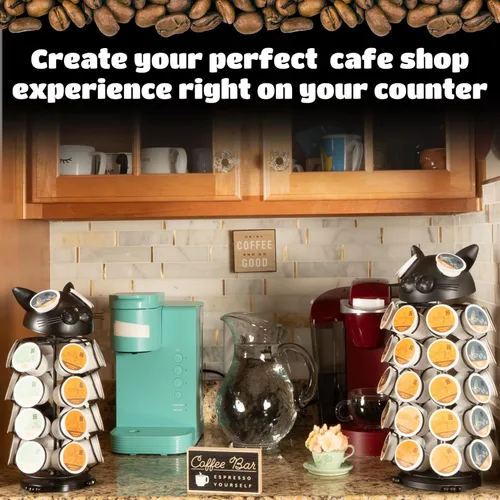 Miniatura 2 de Made Easy Kit Soporte para cápsulas de café en carrusel, compatible con cápsulas Keurig K-Pods K-Cups, organizador de almacenamiento en mostrador