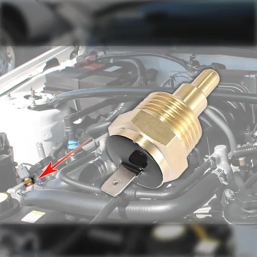 Miniatura 2 de X AUTOHAUX Interruptor universal del sensor del termostato de la temperatura del ventilador del radiador automotriz del motor del radiador 1/2" NPT