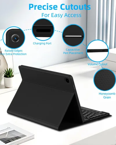 Miniatura 3 de Funda EAMPANG con teclado ratón para Samsung Galaxy Tab A9 Plus de 11 pulgadas (SM-X210/X215/X216/X218), teclado magnético desmontable USB-C
