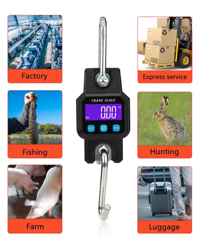 Miniatura 6 de Klau - Báscula digital portátil recargable para grúa, color negro, 300 kg/600 lb Heavy Duty, pantalla LCD con luz de fondo, para la caza