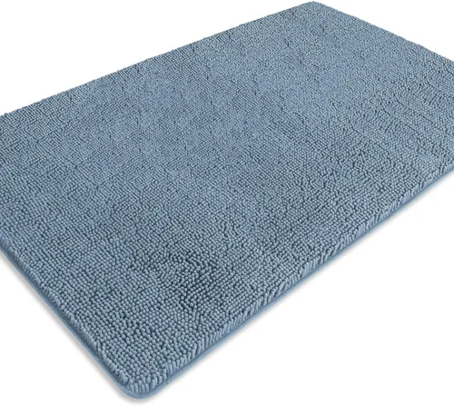 Miniatura 117 de Alfombra de baño pequeña de 12 x 18 pulgadas, lavable y absorbente, antideslizante, alfombra de baño de felpilla gruesa y suave para baño, ducha