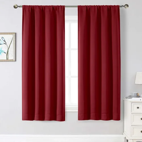 Miniatura 219 de Cortinas opacas para dormitorio, sala de estar, juego de 2 paneles de 54 pulgadas de largo, cortinas de oscurecimiento de habitación con aislamiento