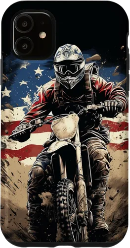 Miniatura 8 de Dirt Bike American Flag Motocross Enduro Biker 4th of July Case for iPhone 17