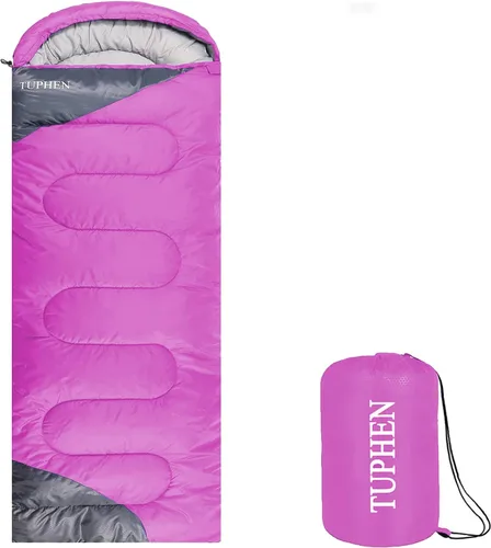 Miniatura 10 de tuphen - Sacos de dormir para adultos, niños, niñas, mochileros, senderismo, camping, forro de microfibra, clima frío y cálido, 4 estaciones, uso