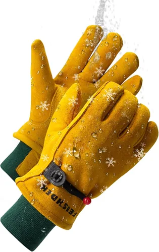 Miniatura 12 de Guantes de trabajo para niños de 2 a 14 años, extra suaves de ante de ciervo, duraderos, flexibles, guantes genuinos de cuero para niños