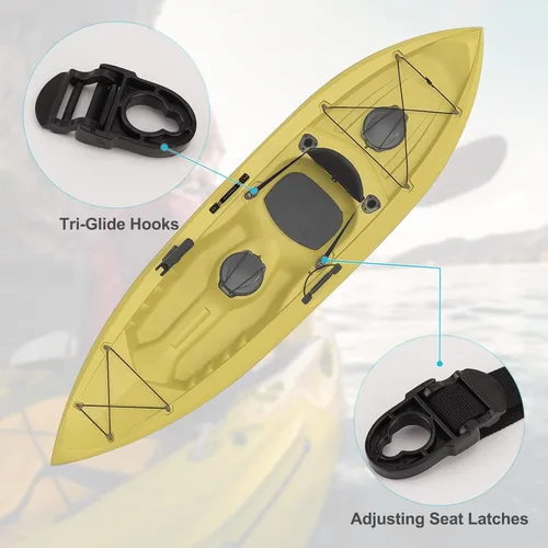 Miniatura 3 de Kit de reparación de asiento de kayak, clips de correa de asiento y ganchos Tri-Glide aptos para emoción de por vida 2 piezas clip+2 piezas gancho