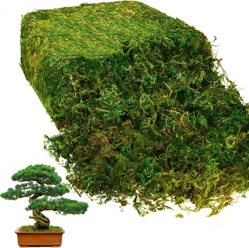 Giegxin Musgo artificial de 28 onzas para manualidades, musgo para plantas de interior, hoja verde natural para plantas, flores, hierba, floral,