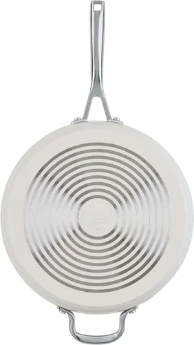 Miniatura 11 de KitchenAid - Sartén/cocedor jumbo de cerámica anodizada dura antiadherente con inducción con tapa y mango auxiliar, apta para lavavajillas, Porcelana