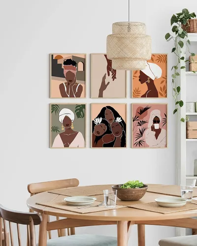 Miniatura 4 de HAUS AND HUES Arte de pared de mujer negra, juego de 6 impresiones mágicas de niña negra, arte de color para mujeres, decoración de pared inspirada