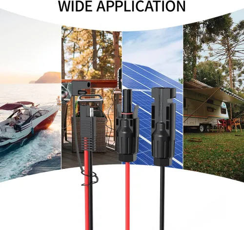 Miniatura 7 de ELFCULB Cable de extensión de panel solar de 10 AWG de 10 pies a SAE, adaptador de polaridad inversa SAE para paneles solares, kit de cargador