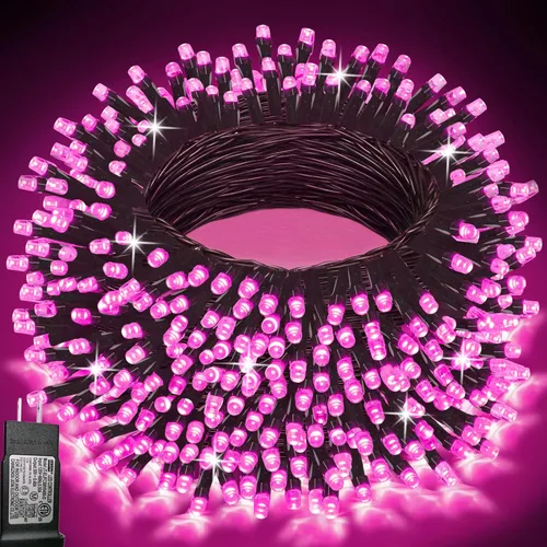 Miniatura 16 de Pooqla Guirnalda de 200 luces LED para interiores y exteriores, luces verdes de Halloween de 66 pies, enchufables con temporizador, 8 modos Alambre