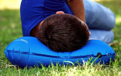 Miniatura 6 de Almohada inflable ultraligera para viajes y campamentos, compacta, cómoda, duradera para lumbar, campamento, senderismo (gris)