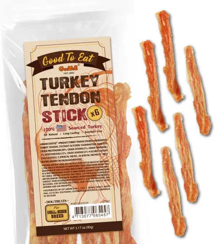 Miniatura 9 de Gootoe Tendones de Pavo para Perros – Golosinas Naturales, Hipoalergénicas para Perros, Alternativa al Cuero Crudo, Masticables Duraderas