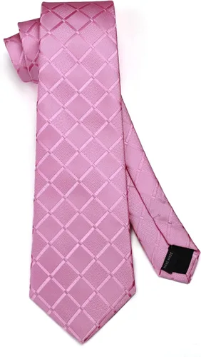 Miniatura 93 de HISDERN Conjunto de corbata a cuadros a cuadros pañuelo tejido clásico formal para hombre corbata y bolsillo cuadrado