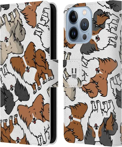 Miniatura 14 de Head Case Designs Airedale Terrier Dog Breed Patterns 4 Leather Wallet Case Compatible with Apple iPhone 13 Pro