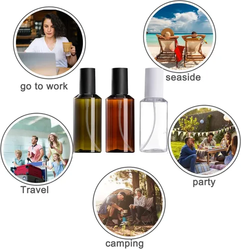 Miniatura 5 de Botella de spray de viaje portátil, 3 botellas de spray de niebla fina de 3.4 fl oz/3 onzas para aceites esenciales, botella vacía de spray facial