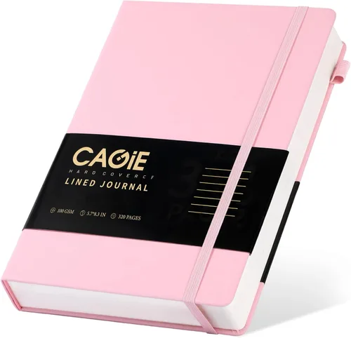 Miniatura 15 de CAGIE Cuaderno rayado, 320 páginas cuaderno rayado grueso para la universidad, papel de 100 g/m², diarios de tapa dura de cuero A5 para escribir Azul