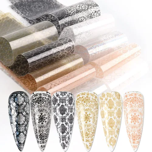 Miniatura 8 de Calcomanías holográficas de transferencia de uñas, hojas de esmalte de uñas de corazón de amor, láminas de transferencia de papel estrellado