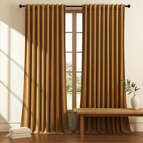 Miniatura 25 de Timeper Cortinas opacas de terciopelo negro de 42 pulgadas de ancho x 84 pulgadas de largo, cortinas opacas para dormitorio, sala de estar, cortinas