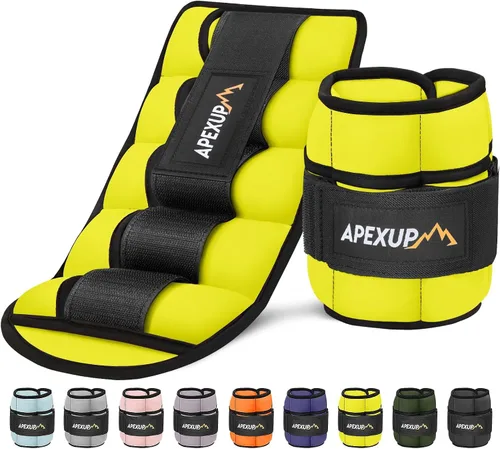 Miniatura 17 de APEXUP 10 libras/par de pesas de tobillo ajustables para mujeres y hombres, correas de peso modularizadas para piernas para yoga, caminar, correr