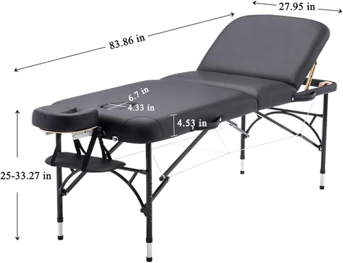 Miniatura 6 de Artechworks Mesa de masaje plegable portátil ligera de 28 pulgadas de ancho, 3 pulgadas, para salón facial, spa, cama de tatuaje con patas