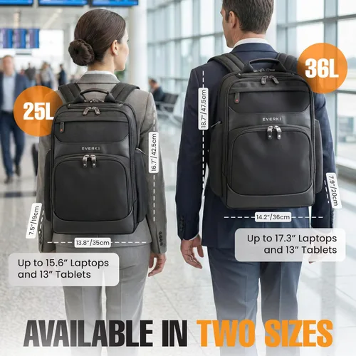 Miniatura 6 de EVERKI Onyx Mochila para portátil de negocios – Bolso de cuero balístico y nylon duradero, diseño apto para viajes, espacio dedicado para portátiles