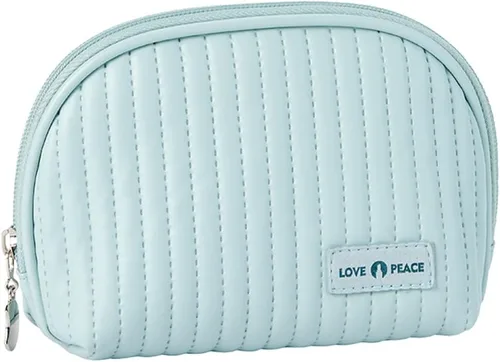 Miniatura 4 de Pequeña bolsa de maquillaje para bolso, bolsa de maquillaje de piel sintética linda, bolsa portátil para monedas, bolsa organizadora de lápiz Café