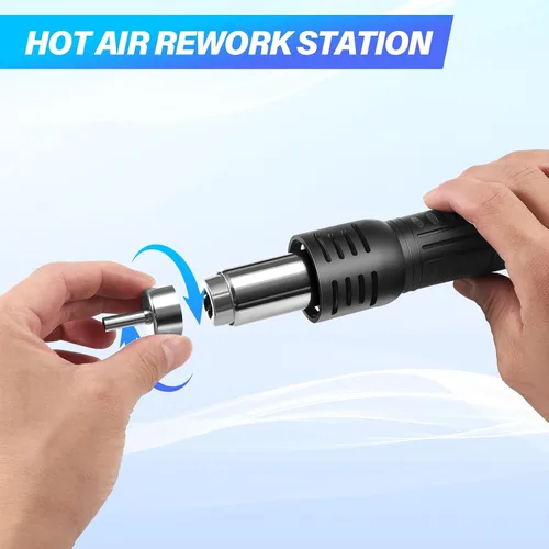 Miniatura 5 de Estación de soldadura de aire caliente SMD soldador Rework Digital Display Heat Gun