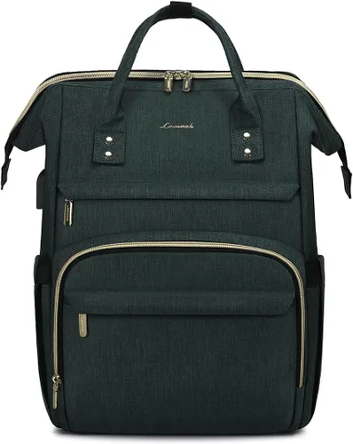 Miniatura 10 de LOVEVOOK Mochila para laptop para mujer con bolsillo gigante para vasos, mochila de viaje impermeable de 15.6 pulgadas, bolsa de computadora
