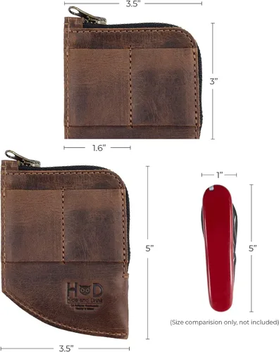 Miniatura 6 de Hide & Drink, Billetera de bolsillo EDC, organizador de efectivo curvado, soporte para tarjetas frontal delgado, clip para dinero, cuero de grano