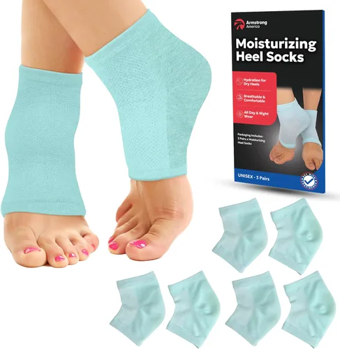 Miniatura 19 de Calcetines hidratantes para hombres y mujeres Tratamiento de talón agrietado con aloe vera Removedor de callos en los pies Calcetines de aloe