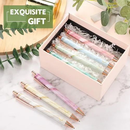 Miniatura 7 de Sherr 7 bolígrafos elegantes para mujer, lindos bolígrafos de purpurina brillantes con 10 recambios de tinta negra, bonitos regalos para niñas