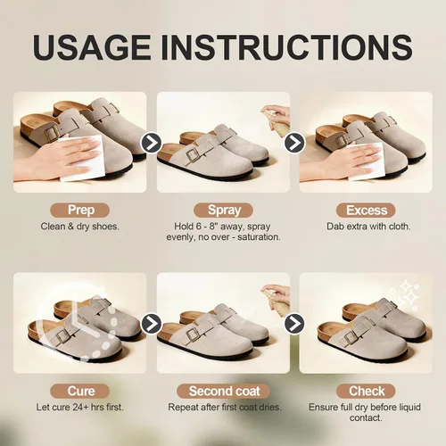 Miniatura 7 de Spray protector de gamuza para zapatos: impermeabilizante y protector de manchas sin olor sin PFAS - Nano Shield a base de agua para botas, cuero