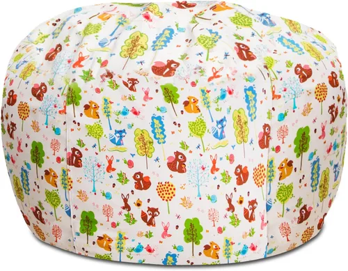 Miniatura 124 de Posh Beanbags - Sillón puff grande, 38 pulgadas, color azul rey sólido Nylon suave - Azul real