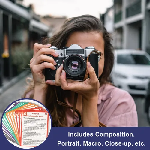 Miniatura 7 de Tarjetas de trucos para DSLR Accesorios de fotografía Tarjetas de guías y consejos para cámaras Canon Nikon Sony Regalos de fotografía para Tarjetas