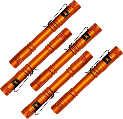Miniatura 7 de Paquete de 2 linternas para bolígrafo, interruptor trasero de un solo modo, mini linterna LED alimentada por 2 baterías AAA, luz de bolsillo